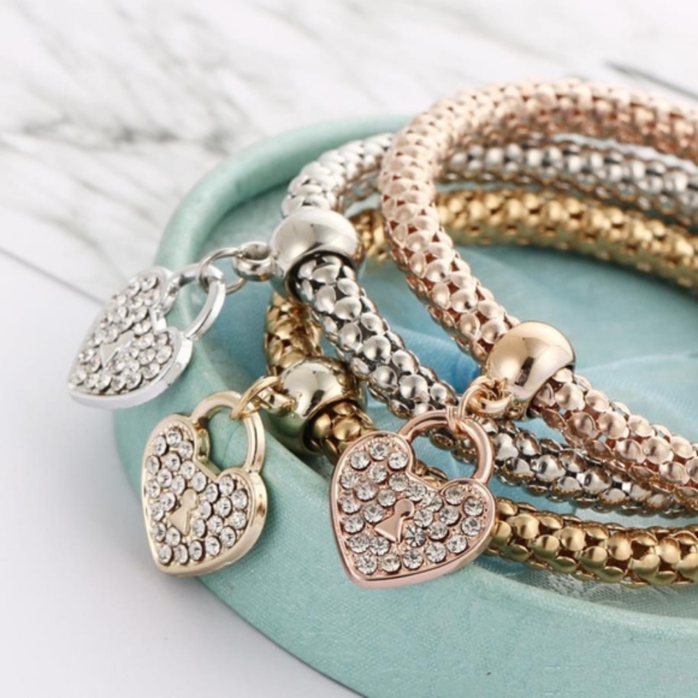 3 Heart Charm Bracelets - Picture 5 of 6